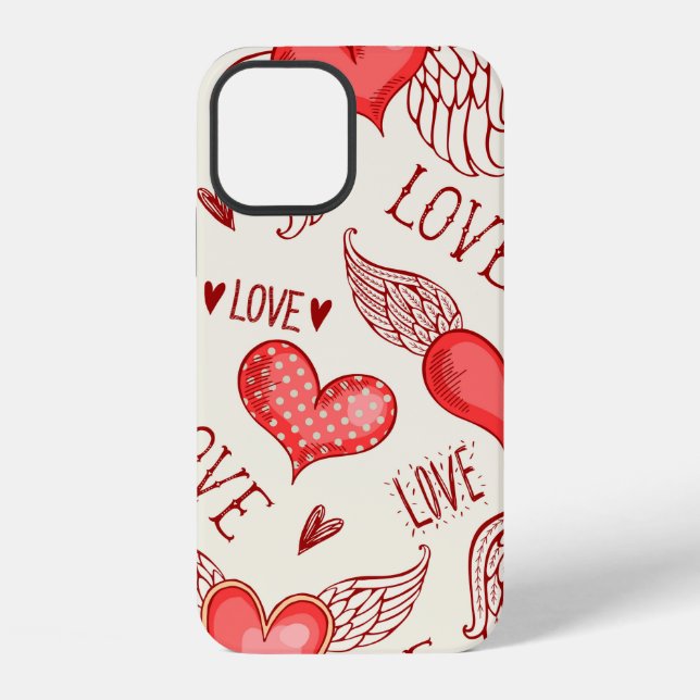 Seamless pattern with hearts. Happy Valentine's Da iPhone Case (Back)