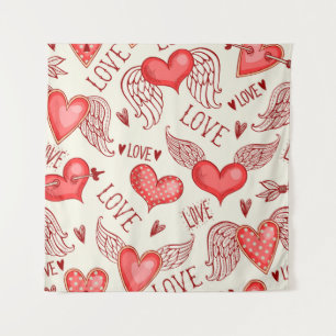 Seamless pattern with hearts. Happy Valentine's Da Tapestry