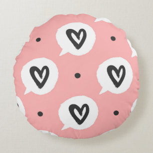 Seamless pattern with hearts. round cushion