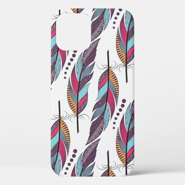 Seamless pattern with large coloured feathers and  Case-Mate iPhone case (Back)