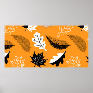 seamless pattern with leaves. Autumn collection. F Poster