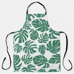 Seamless pattern with leaves of Monstera. Decorati Apron