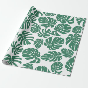 Seamless pattern with leaves of Monstera. Decorati Wrapping Paper