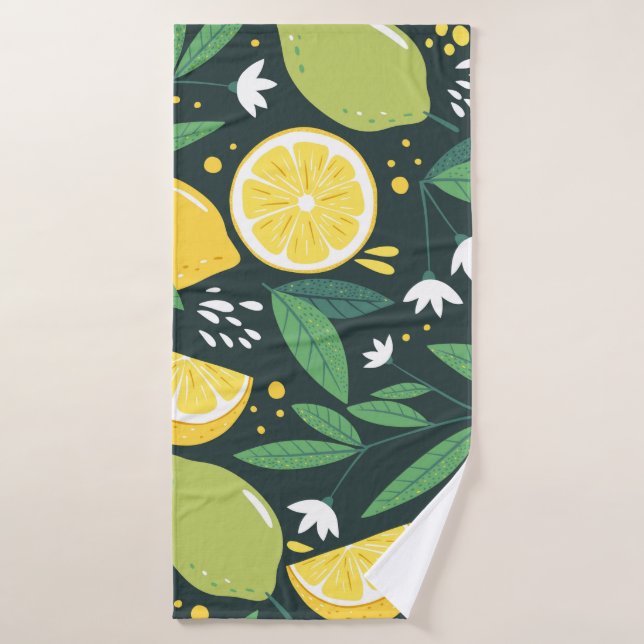 Seamless pattern with lemons. Abstract art print.  Bath Towel (Bath Towel)