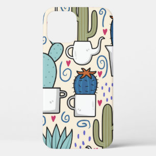 Seamless pattern with llama, cactus hand drawn des iPhone 12 case