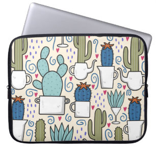 Seamless pattern with llama, cactus hand drawn des laptop sleeve