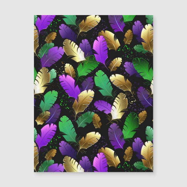 Seamless Pattern with Mardi Gras feathers (Front)