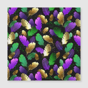Seamless Pattern with Mardi Gras feathers