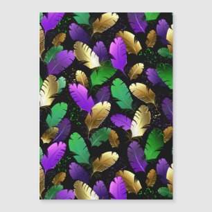 Seamless Pattern with Mardi Gras feathers