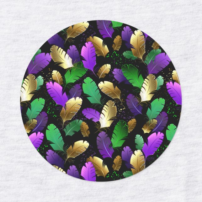 Seamless Pattern with Mardi Gras feathers (Design 1)