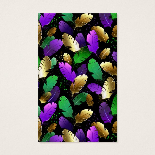 Seamless Pattern with Mardi Gras feathers (Front)