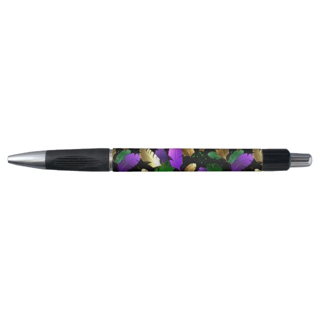 Seamless Pattern with Mardi Gras feathers (Front)