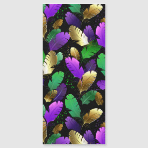 Seamless Pattern with Mardi Gras feathers