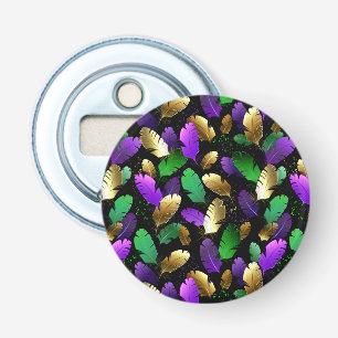 Seamless Pattern with Mardi Gras feathers Bottle Opener