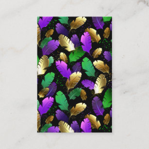 Seamless Pattern with Mardi Gras feathers Business Card