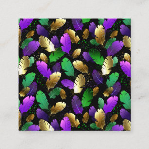 Seamless Pattern with Mardi Gras feathers Calling Card