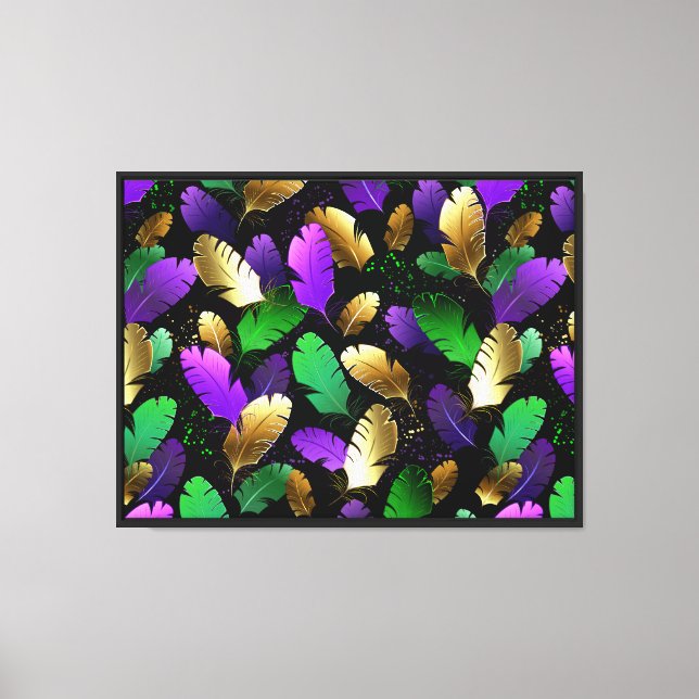 Seamless Pattern with Mardi Gras feathers Canvas Print (Front)