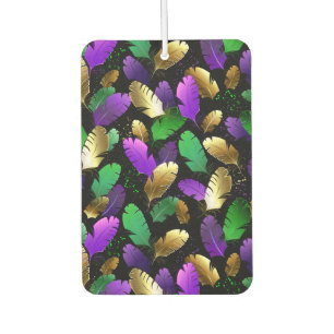 Seamless Pattern with Mardi Gras feathers Car Air Freshener