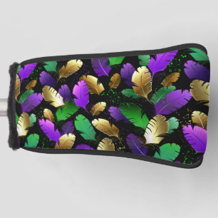 Seamless Pattern with Mardi Gras feathers Golf Head Cover