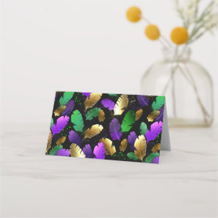 Seamless Pattern with Mardi Gras feathers Loyalty Card