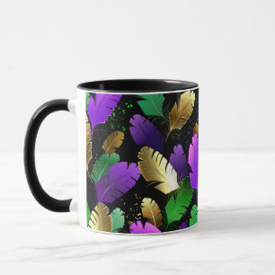 Seamless Pattern with Mardi Gras feathers Mug