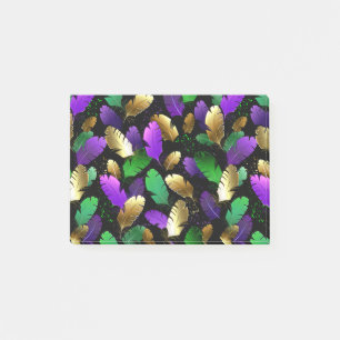 Seamless Pattern with Mardi Gras feathers Post-it Notes