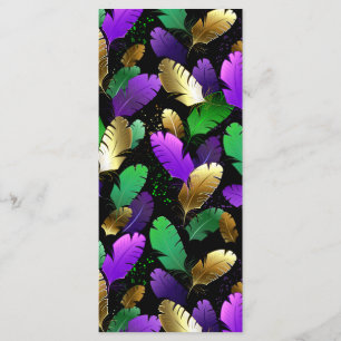 Seamless Pattern with Mardi Gras feathers Programme