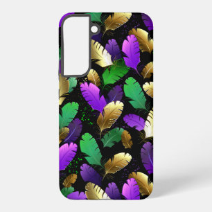 Seamless Pattern with Mardi Gras feathers Samsung Galaxy Case