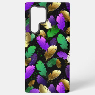 Seamless Pattern with Mardi Gras feathers Samsung Galaxy Case