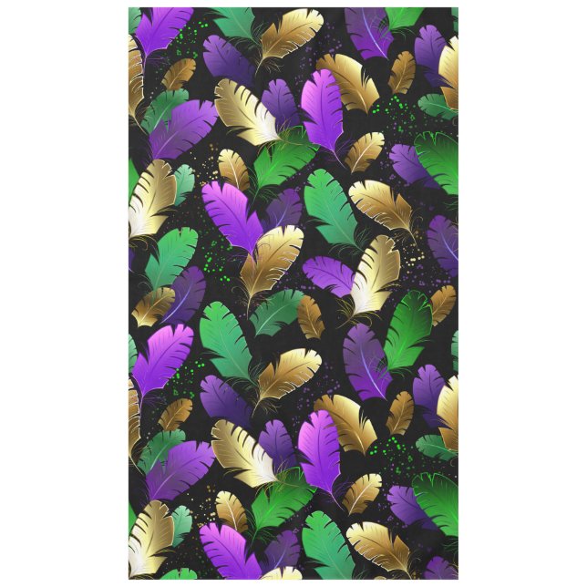 Seamless Pattern with Mardi Gras feathers Tablecloth (Front)