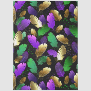 Seamless Pattern with Mardi Gras feathers Tissue Paper