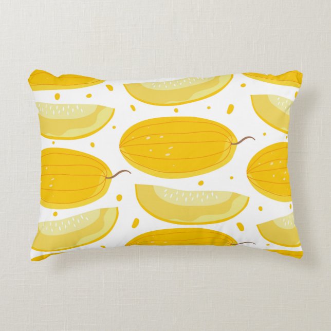 Seamless pattern with melons. Doodle fruits. Vinta Decorative Cushion (Front)