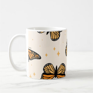 Seamless pattern with monarch butterflies. Contemp Coffee Mug