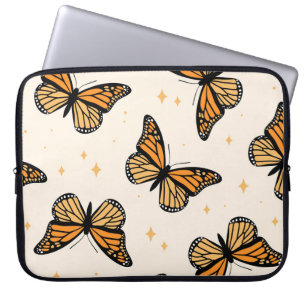 Seamless pattern with monarch butterflies. Contemp Laptop Sleeve