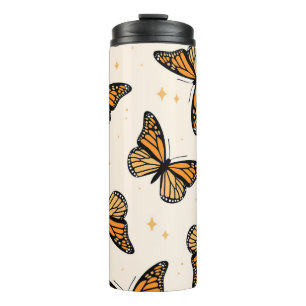 Seamless pattern with monarch butterflies. Contemp Thermal Tumbler