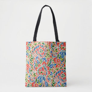 Seamless pattern with multicolor Paisley print. Ba Tote Bag