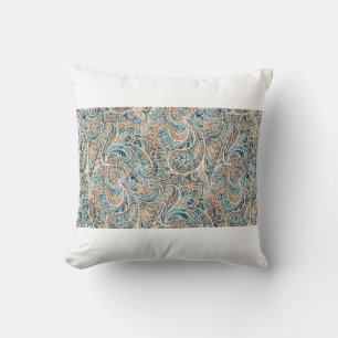 Seamless pattern with multicolor Paisley print. Ha Cushion