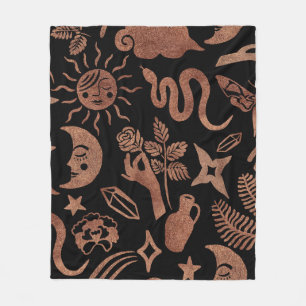 Seamless pattern with mystical and magic symbols.  fleece blanket