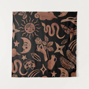 Seamless pattern with mystical and magic symbols. tapestry
