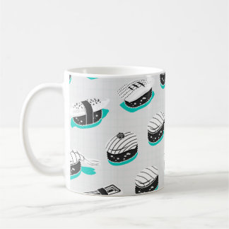 Seamless pattern with nigiri sushi coffee mug