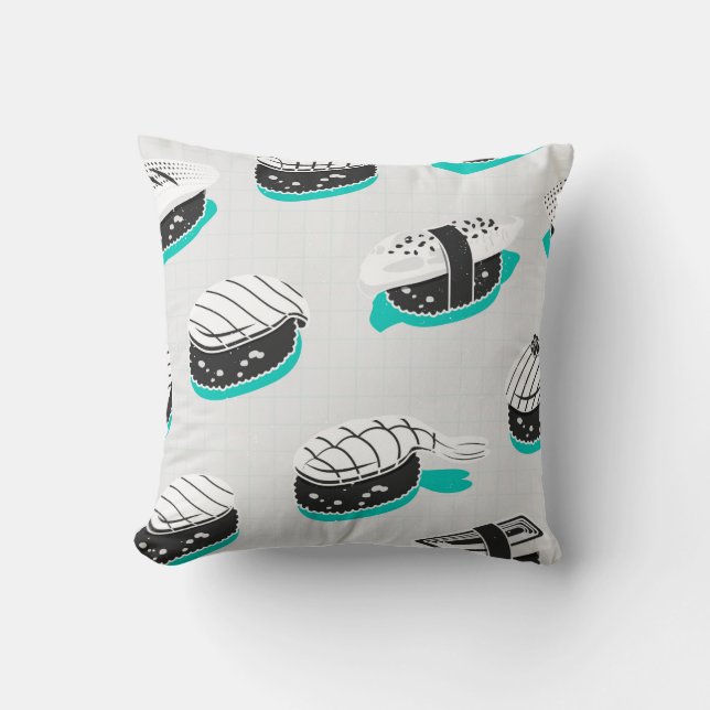 Seamless pattern with nigiri sushi cushion (Front)