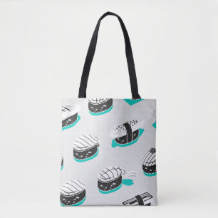 Seamless pattern with nigiri sushi tote bag