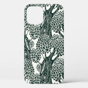 seamless pattern with old deciduous trees. Styliz iPhone 12 Case