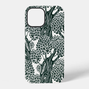 seamless pattern with old deciduous trees. Styliz iPhone 12 Case