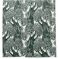 seamless pattern with old deciduous trees. Styliz