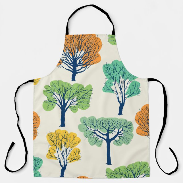Seamless pattern with old trees apron (Front)
