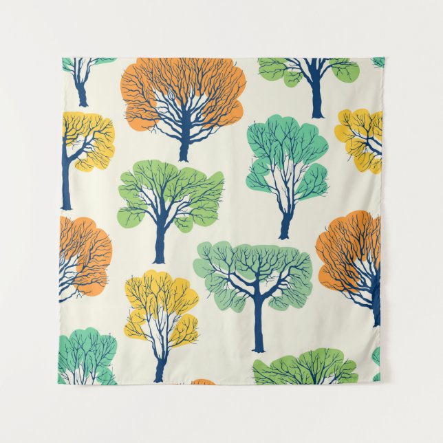 Seamless pattern with old trees tapestry (Front)