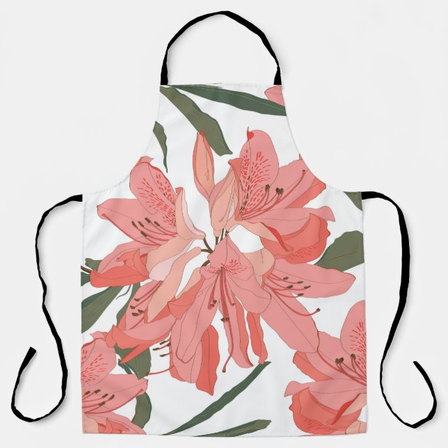 Seamless pattern with Oleander flower. Floral comp Apron (Front)