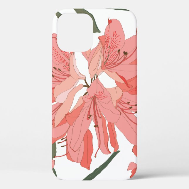 Seamless pattern with Oleander flower. Floral comp Case-Mate iPhone Case (Back)