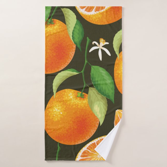 Seamless pattern with orange bath towel (Bath Towel)